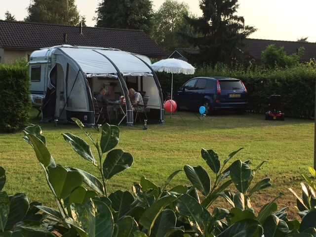 Kampeerveld in de bosrijke omgeving
